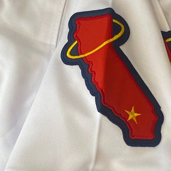 1980s ANAHEIM ANGELS REGGIE JACKSON Men's JERSEY Sz M,L,XL,2X by Mitchell & Ness - Picture 5 of 7